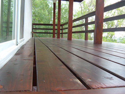 Top view close up of LA deck completed.
