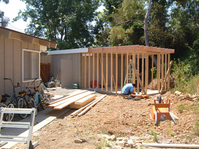 Villa Park garage expansion in progress.